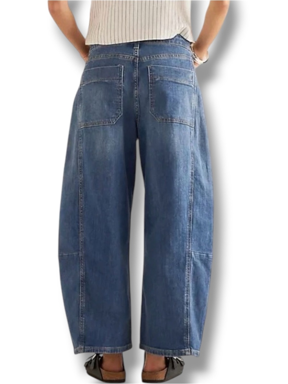 Anthropologie The Kenna Mid-Rise Heritage Barrel Jeans by Pilcro Size 25P - Picture 4 of 11